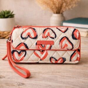 Vera Bradley Valentine Hearts Wristlet or Crossbody RFID